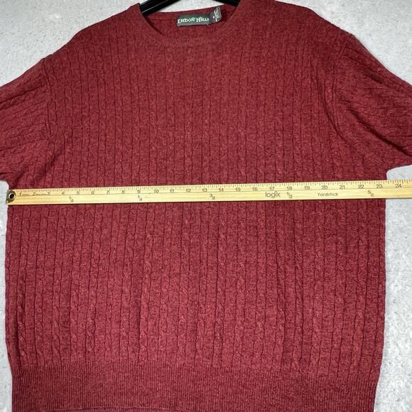 Eildon Hills Sweater Mens XL Salmon 100% Cashmere Soft Preppy Business Crew Neck - Picture 5 of 9